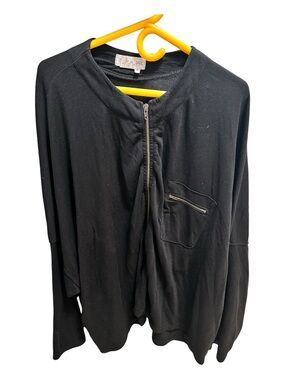 Black Zip-Front Lightweight Ivan Grundahl Black Jacket with Chest Pocket